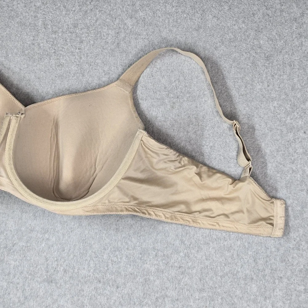 Wacoal Women Bra 40DDD Beige Floral T Shirt Underwired Strap Adjustable